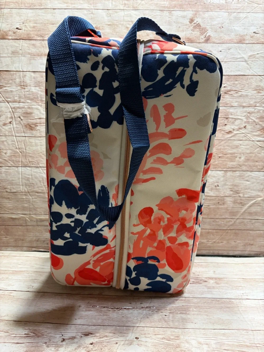 Happy Glamper Picnic Set with Floral Cooler, Glasses & Orange Napkins